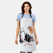 ハロウィンおめでとう エプロン (着用した状態)