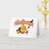 ハロウィンおめでとう カード (黄色い花)