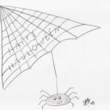 ハロウィンおめでとう - クモのカード