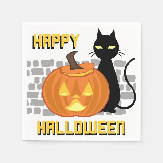 ハロウィンおめでとう スタンダードカクテルナプキン (正面)