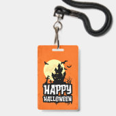 ハロウィンおめでとう バッジ (裏面（ネックストラップ付）)