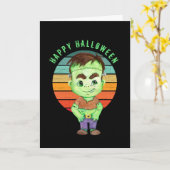 ハロウィンおめでとう - フランケンシュタインカード カード (黄色い花)