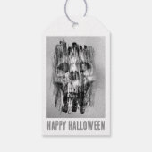 ハロウィンおめでとう。ボロボロのドクロ ギフトタグ (裏面)
