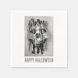 ハロウィンおめでとう。ボロボロのドクロ スタンダードカクテルナプキン