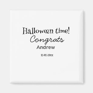 ハロウィンおめでとう 名前+日付+年度+卒業 マグネット