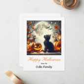 ハロウィンおめでとう 猫 かぼちゃ メモ 車 ノートカード (正面/裏面インサイチュ)