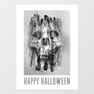 ハロウィンおめでとう。骸骨のイラスト ウィンドウサイン
