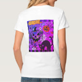 ハロウィンおめでとう 黒猫 Tシャツ (裏面)