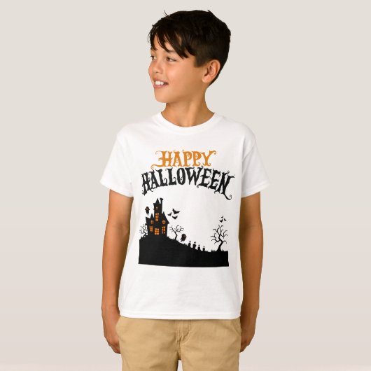 ハロウィンおめでとう Tシャツ (正面フル)