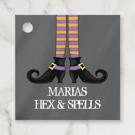 ハロウィンおもしろいかわいいお洒落魔女の靴 フェイバータグ (正面)