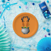 ハロウィンおもしろいかわいい魔女ブラックとオレンジ ペーパープレート (パーティー)