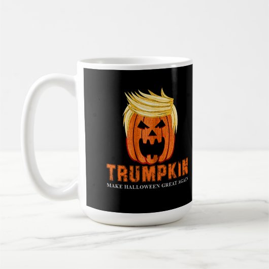 ハロウィンおもしろいなTRUMPKINのカボチャ コーヒーマグカップ (左)