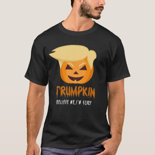 ハロウィンおもしろいなTrumpkinのTシャツ Tシャツ (正面)