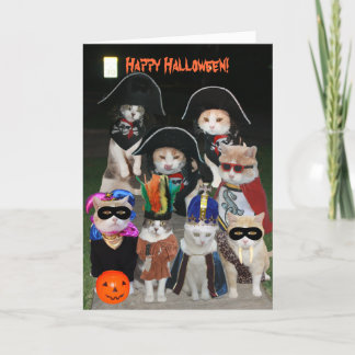 ハロウィンおもしろいに遊ぶ猫 カード
