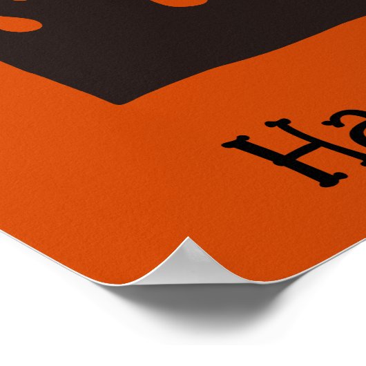 ハロウィンおもしろいのお洒落可愛い黒炎 ポスター (角)