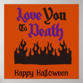 ハロウィンおもしろいのお洒落可愛い黒炎 ポスター (正面)