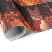 ハロウィンおもしろいの悪魔の衣装を着た猫 ラッピングペーパー (ロールコーナー)