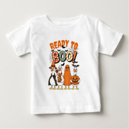 ハロウィンおもしろいの準備ができているアヒル ベビーTシャツ