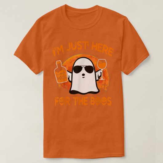 ハロウィンおもしろいの衣装幽霊I'S Just Here Tシャツ (デザイン正面)