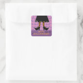 ハロウィンおもしろいの魔女の脚 スクエアシール (バッグ)