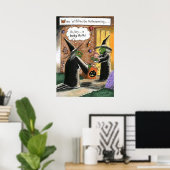 ハロウィンおもしろいウィッチズトリックまたは治療 ポスター (ホームオフィス)