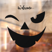 ハロウィンおもしろいカボチャ顔窓にしがみつく ウィンドウサイン (シート2)