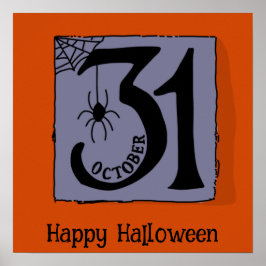 ハロウィンおもしろいキュートお洒落31 Octoberフレーム ポスター