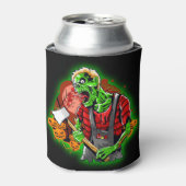 ハロウィンおもしろいグリーンゾンビアクス 缶クーラー (缶正面)