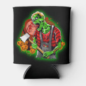 ハロウィンおもしろいグリーンゾンビアクス 缶クーラー (正面)