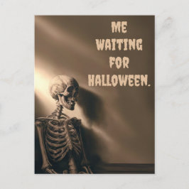 ハロウィンおもしろいスケルトンに興奮カスタムした シーズンポストカード