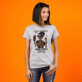 ハロウィンおもしろいスケルトン幽霊のよく出る Tシャツ