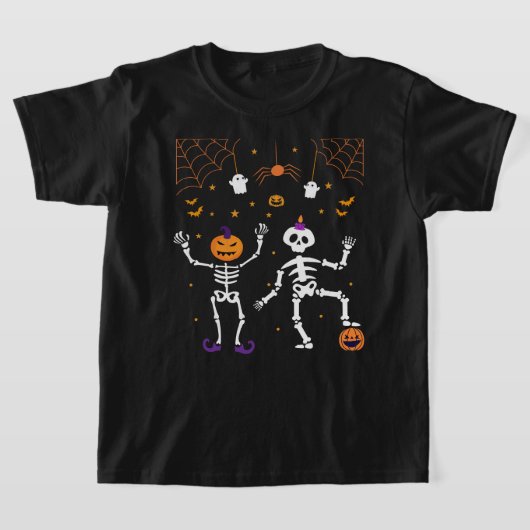ハロウィンおもしろいスケルトン Tシャツ (レイダウン)
