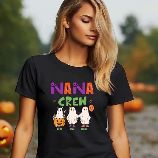 ハロウィンおもしろいナパーソナライズされた幽霊クルー Tシャツ
