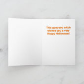 ハロウィンおもしろいパピー魔女グリーティングカード カード (内部)