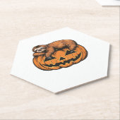 ハロウィンおもしろいパンプキンエッセンシャルTシャツのスロース ペーパーコースター (アングル)
