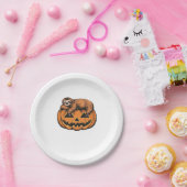 ハロウィンおもしろいパンプキンエッセンシャルTシャツのスロース ペーパープレート (パーティー)