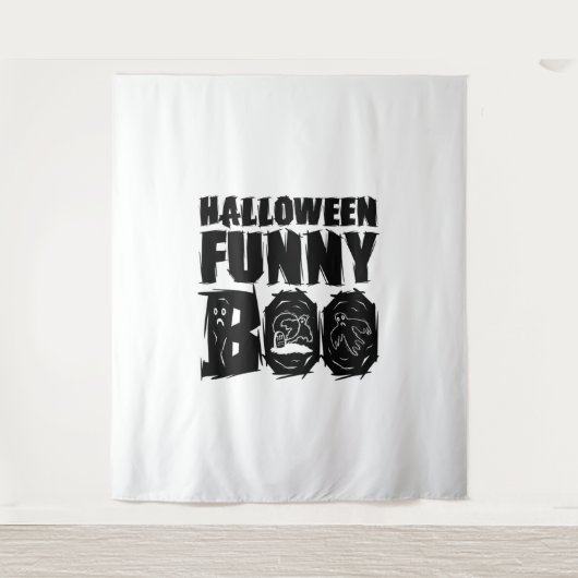 ハロウィンおもしろいブーTシャツ タペストリー (正面)