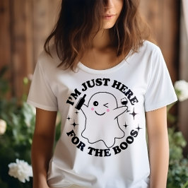 ハロウィンおもしろいボスの幽霊のためにここにいる Tシャツ