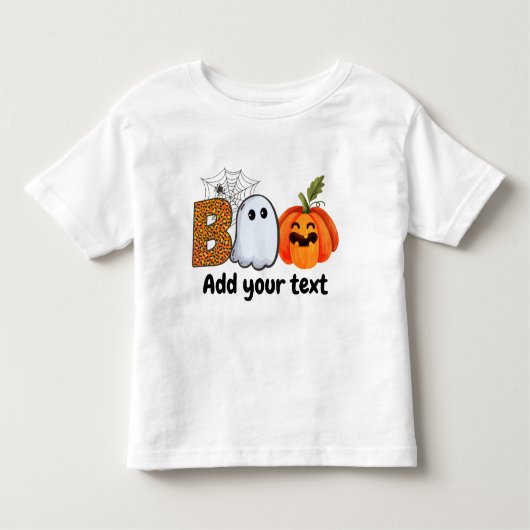 ハロウィンおもしろいボーパーソナライズされた トドラーTシャツ (正面)