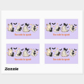 ハロウィンおもしろい可愛不気味幽霊猫 長方形シール (シート)