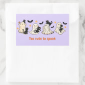 ハロウィンおもしろい可愛不気味幽霊猫 長方形シール (バッグ)