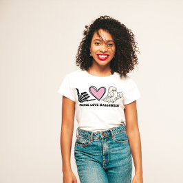 ハロウィンおもしろい平和ラブハロウィーン |スケルトン👻 Tシャツ