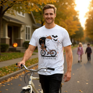 ハロウィンおもしろい幽霊サイクリング環状路 トライブレンドTシャツ