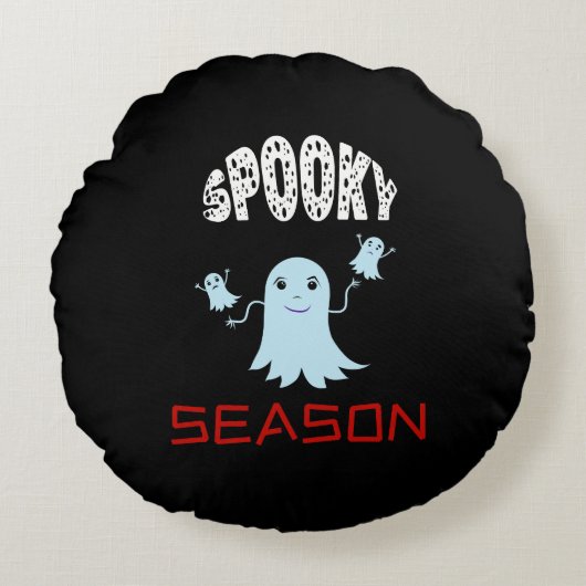 ハロウィンおもしろい幽霊 ラウンドクッション (正面)
