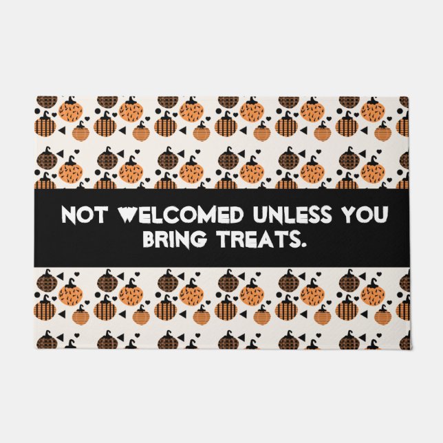 ハロウィンおもしろい引用文紙吹雪 |レトロ ドアマット (正面)