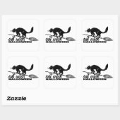 ハロウィンおもしろい猫の魔女オンブロムスティック スクエアシール (シート)