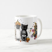 ハロウィンおもしろい猫3匹 コーヒーマグカップ (正面右)