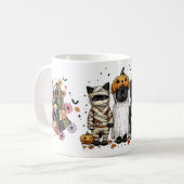 ハロウィンおもしろい猫3匹 コーヒーマグカップ (正面左)