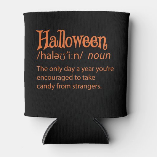 ハロウィンおもしろい辞書の定義 缶クーラー (正面)