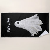 ハロウィンおもしろい過去スケッチビーチ幽霊 ビーチタオル (正面)